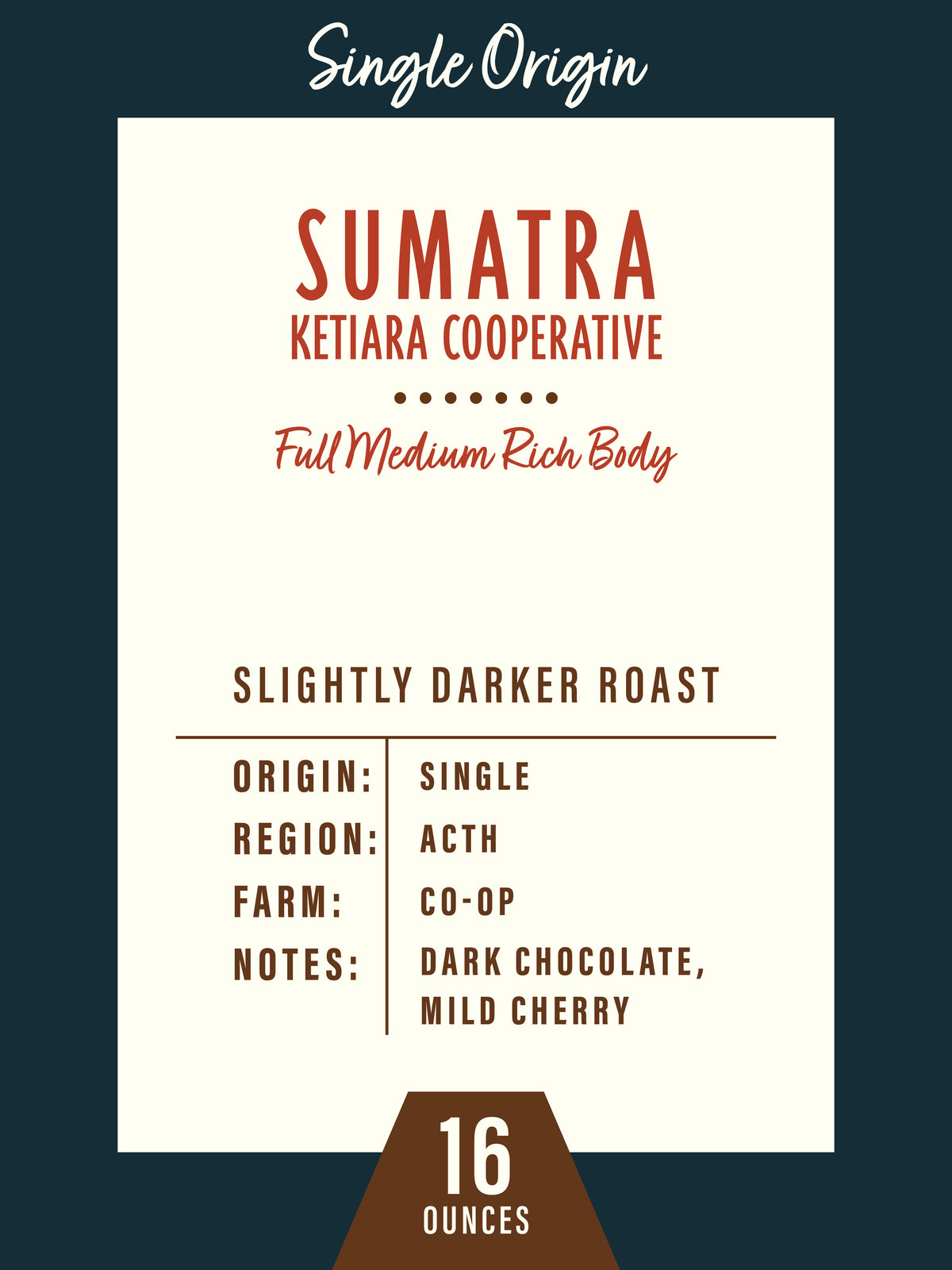 Sumatra Ketiara Cooperative - 1lb Bag