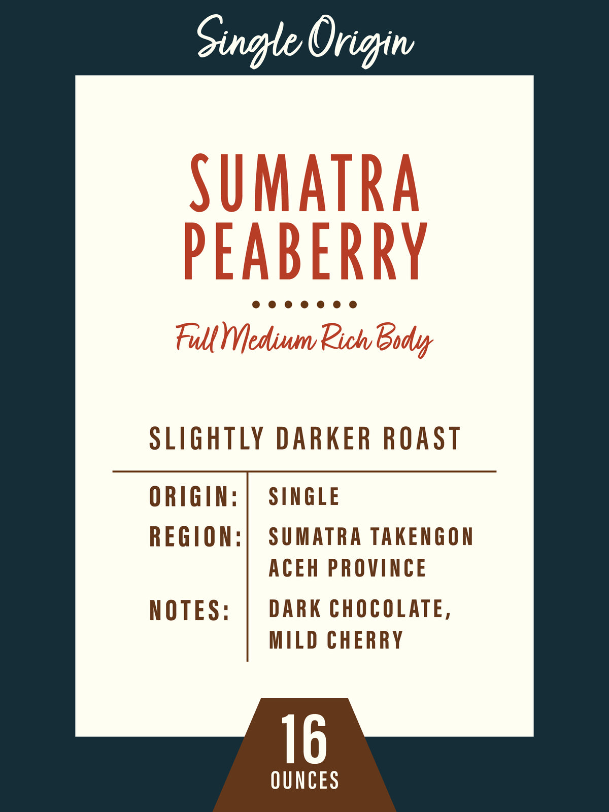 Sumatra Peaberry - 1lb Bag